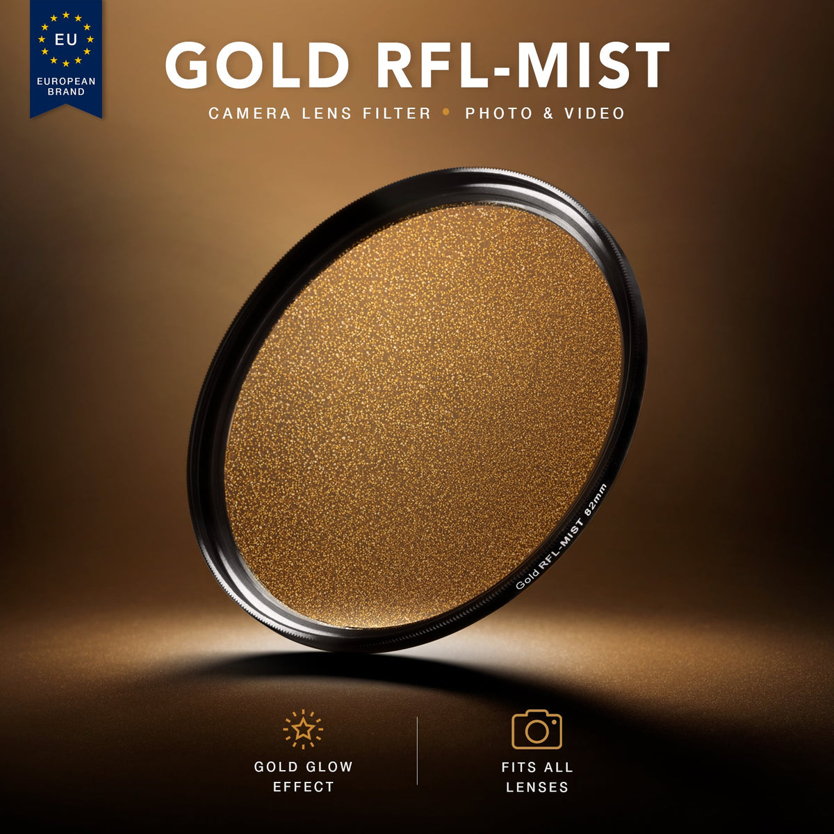 Gold RFL-Mist kameraszűrő látható aranyszínű üveggel